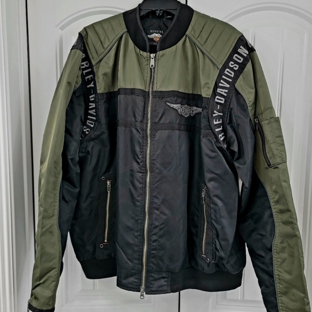 Harley Davidson nylon bomber riding jacket
